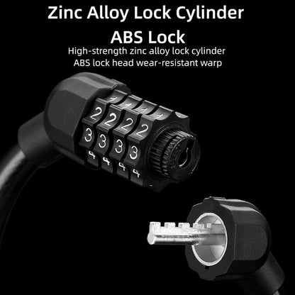 4 PCS Bicycle Portable Four Password Ring Locks Outdoor Anti-Theft Lock(Black) - Bicycle Locks & Bicycle Pumps by buy2fix | Online Shopping UK | buy2fix