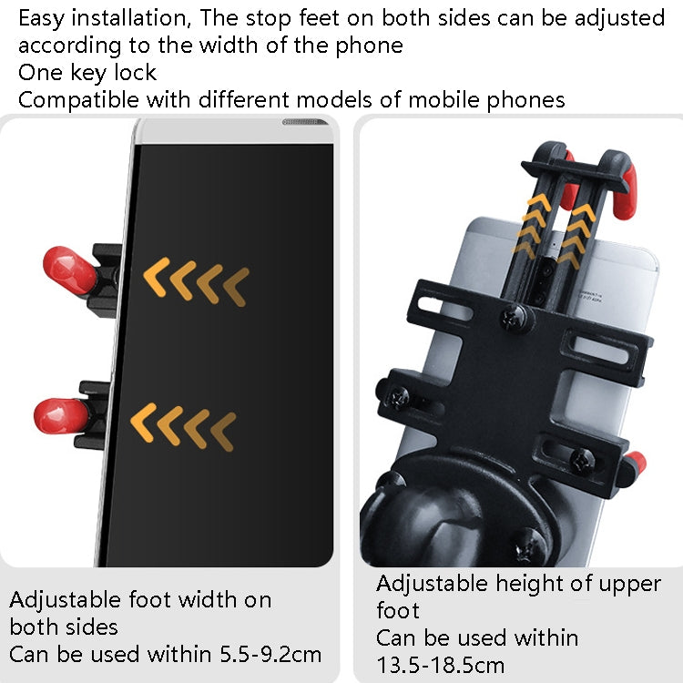 Motorcycle Metal Navigation Mobile Phone Bracket,Style: Thin Tube Fixation (Anti-theft) - Holder by buy2fix | Online Shopping UK | buy2fix