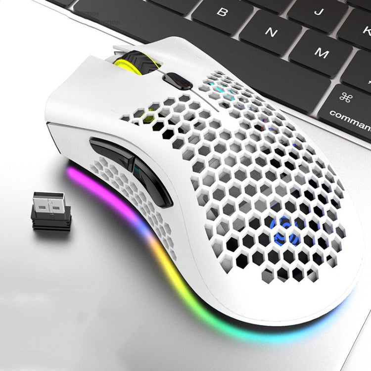 K-Snake BM600 1600 DPI 7-keys Hollow Lightweight Wireless Charging RGB Colorful Gaming Mouse(Wireless BM600 White) - Wireless Mice by K-Snake | Online Shopping UK | buy2fix