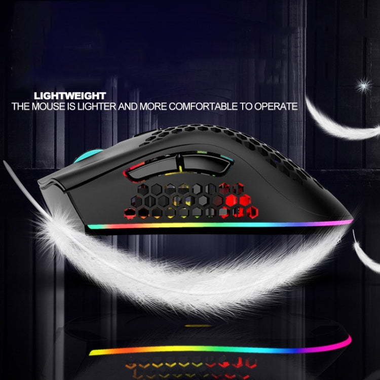 K-Snake BM600 1600 DPI 7-keys Hollow Lightweight Wireless Charging RGB Colorful Gaming Mouse(Wireless BM600 Black) - Wireless Mice by K-Snake | Online Shopping UK | buy2fix