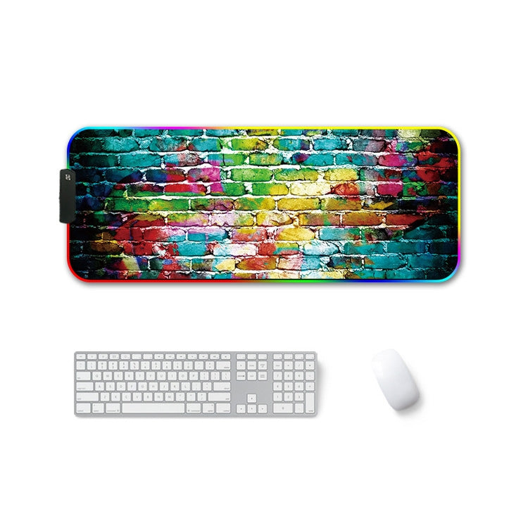 250x350x3mm F-01 Rubber Thermal Transfer RGB Luminous Non-Slip Mouse Pad(Colorful Brick) - Mouse Pads by buy2fix | Online Shopping UK | buy2fix