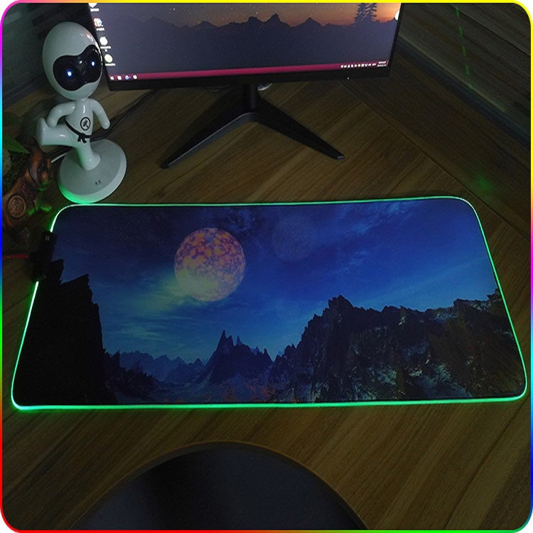 400x900x3mm F-01 Rubber Thermal Transfer RGB Luminous Non-Slip Mouse Pad(Brontosaurus) - Mouse Pads by buy2fix | Online Shopping UK | buy2fix