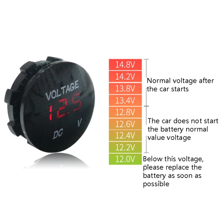 DC12-24V Automotive Battery DC Digital Display Voltage Meter Modified Measuring Instrument(Blue Light) - In Car by buy2fix | Online Shopping UK | buy2fix