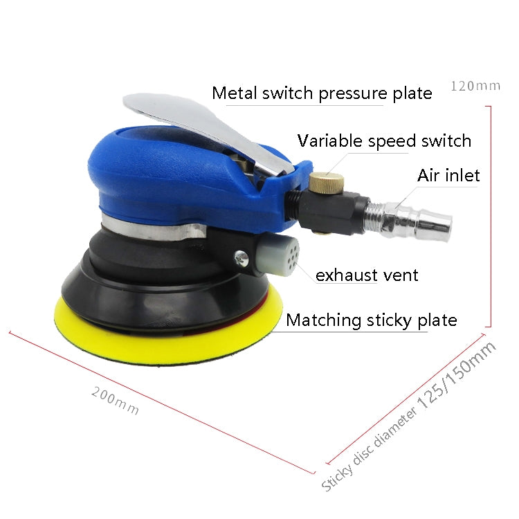 Pneumatic Sandpaper Machine Car Polishing Machine Grinding Machine Waxing Machine, Model: 5inch Regular - Polishing Machine & Accessories by buy2fix | Online Shopping UK | buy2fix