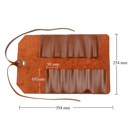 CL97 Multi-Function Toolkit Bundled Leather Tool Bag Double Thickened Two-Purpose Wrench Bag(Brown) - Storage Bags & Boxes by buy2fix | Online Shopping UK | buy2fix