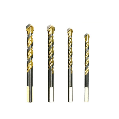 6mm+8mm+10mm+12mm Titanium-Plated King Drill Porcelain Brick Glass Brick Drill Punched Twist Triangle Drill - Drill & Drill Bits by buy2fix | Online Shopping UK | buy2fix