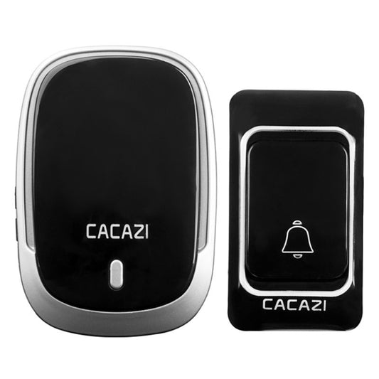 CACAZI Smart Waterproof Music Wireless Doorbell Multifunctional Pager, Style: EU Plug(Black) - Wireless Doorbell by CACAZI | Online Shopping UK | buy2fix