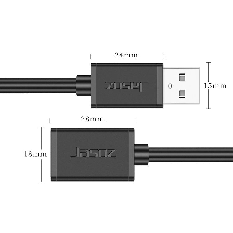 3 PCS Jasoz USB Male to Female Oxygen-Free Copper Core Extension Data Cable, Colour: Dark Blue 1.5m - USB Cable by buy2fix | Online Shopping UK | buy2fix