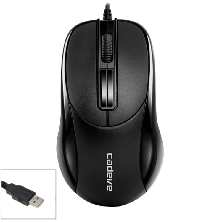 2 PCS Cadeva 006 3 Keys Wired Mouse Household Computer Mouse(USB Interface) -  by Cadeva | Online Shopping UK | buy2fix