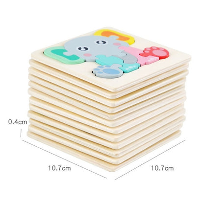 5 PCS Children Wooden Three-Dimensional Puzzle Early Education Cartoon Animal Geometric Educational Toys(Owl) - Puzzle Toys by buy2fix | Online Shopping UK | buy2fix