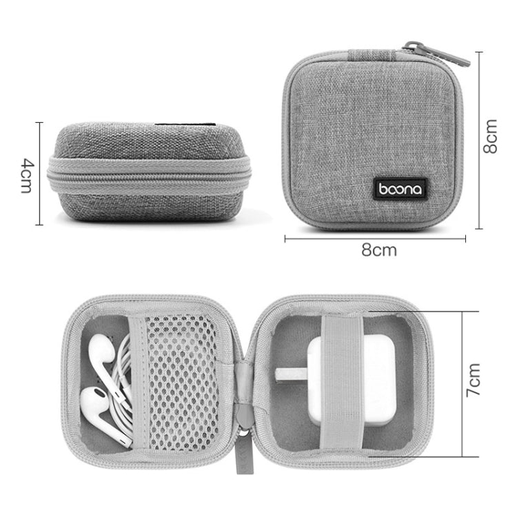 2 PCS Baona BN-F001 Headset Oxford EVA Storage Box Data Cable Charger Organizing Box(Gray) - Other Case by Baona | Online Shopping UK | buy2fix