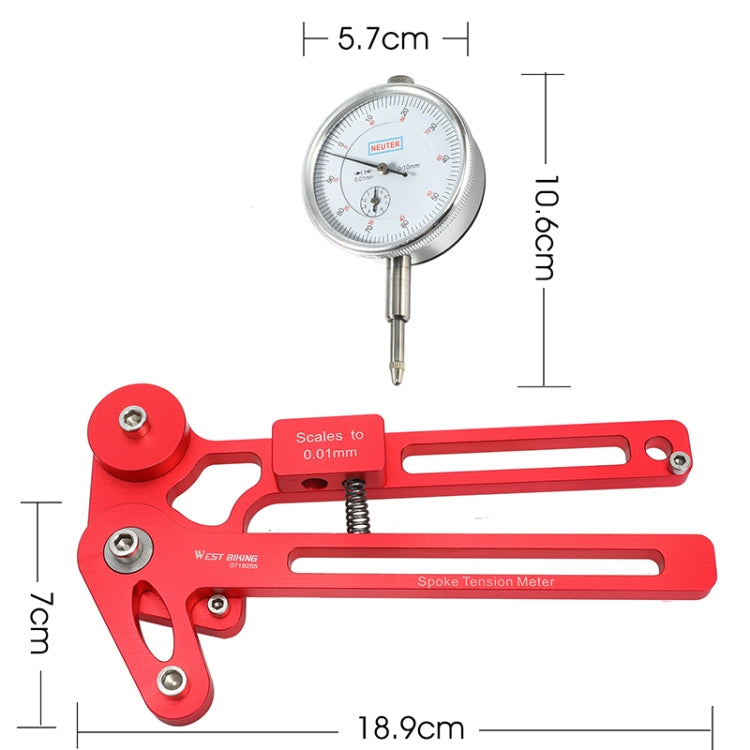 WEST BIKING  Bicycle Spoke Tension Tester Precision Spokes Checker Bike Indicator Meter Tensiometer(Red) - Others by WEST BIKING | Online Shopping UK | buy2fix