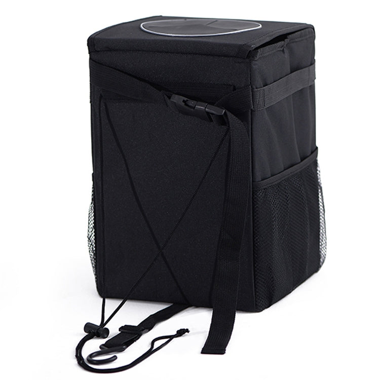 With Cover Car Trash Can Foldable Car Chair Back Trash Can Waterproof Box, Size: 15 x 15 x 25cm(Black) - In Car by buy2fix | Online Shopping UK | buy2fix