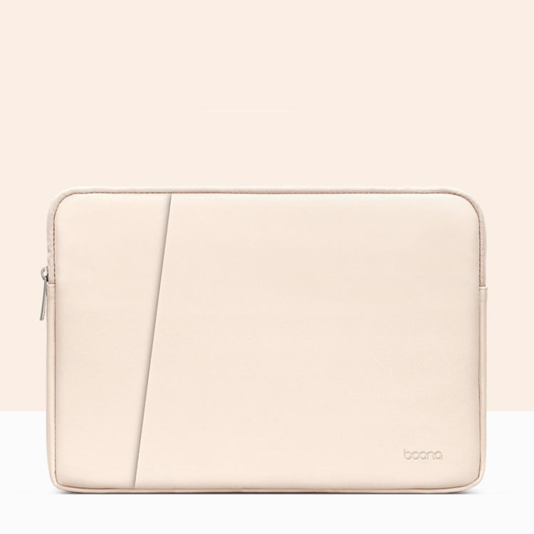 Baona BN-Q004 PU Leather Laptop Bag, Colour: Double-layer Apricot, Size: 15/15.6 inch - 15 inch by Baona | Online Shopping UK | buy2fix