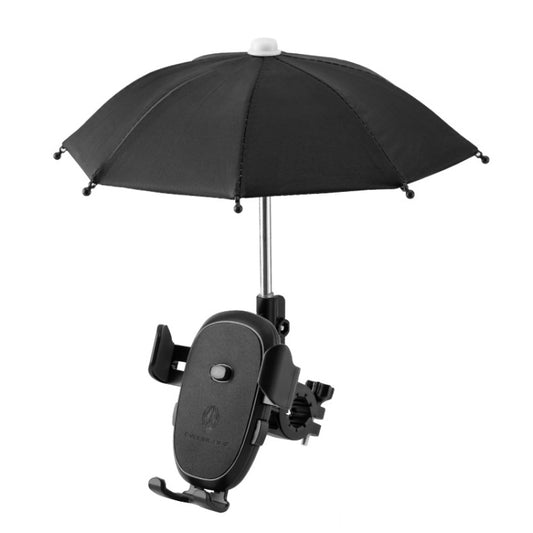 CYCLINGBOX BG-2935 Bicycle Mobile Phone Bracket With Umbrella Waterproof Navigation Electric Car Mobile Phone Frame, Style: Handlebar Installation (Black) - Outdoor & Sports by CYCLINGBOX | Online Shopping UK | buy2fix