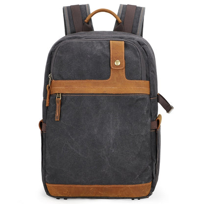D1383 Outdoor SLR Digital Camera Backpack Waterproof Batik Canvas Camera Bag(Gray) - Camera Accessories by buy2fix | Online Shopping UK | buy2fix