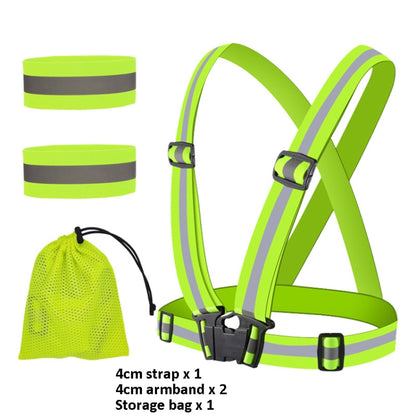Reflective Elastic Band Suit Night Running Construction Site Traffic Safety Reflective Equipment,Style: 1 Strap+2 Arm Strap+Storage Bag - Workplace Safety Supplies by buy2fix | Online Shopping UK | buy2fix