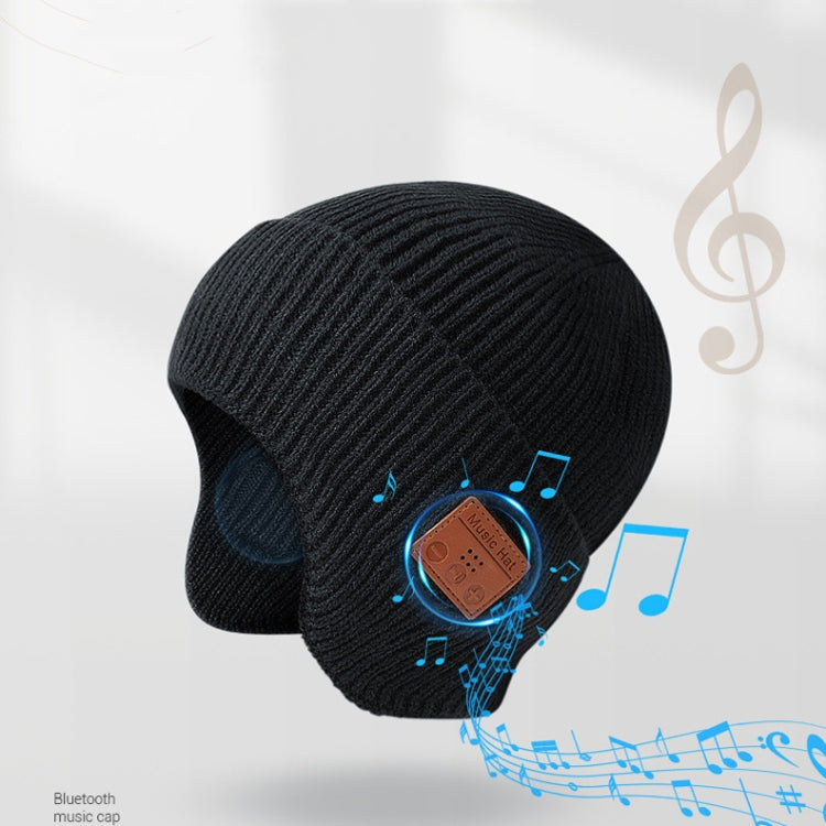 TR Ear-Covered Bluetooth Music Hat 5.0 Binaural Stereo Headphone Cap(Black) - Smart Wear by buy2fix | Online Shopping UK | buy2fix