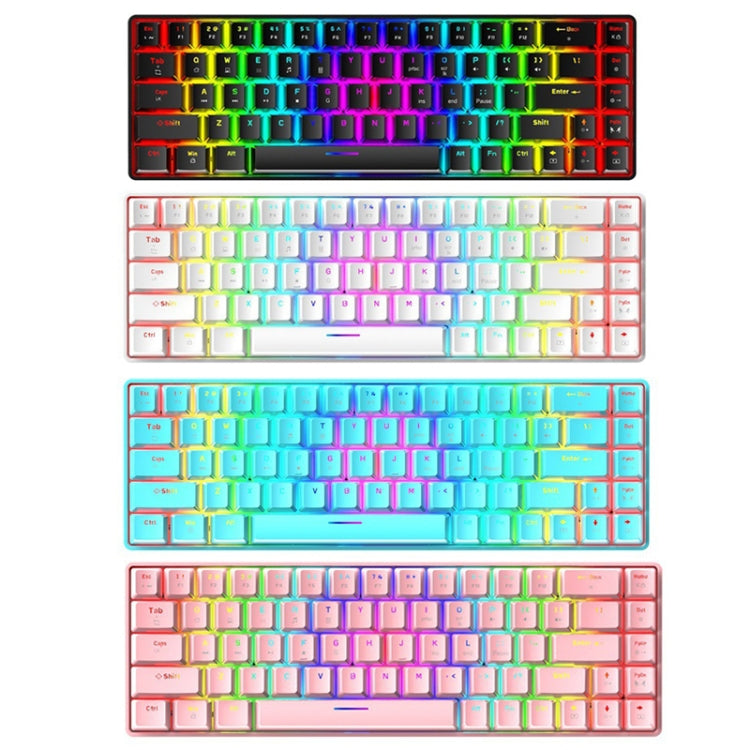 T8 68 Keys Mechanical Gaming Keyboard RGB Backlit Wired Keyboard, Cable Length:1.6m(Pink Green Shaft) - Wired Keyboard by buy2fix | Online Shopping UK | buy2fix