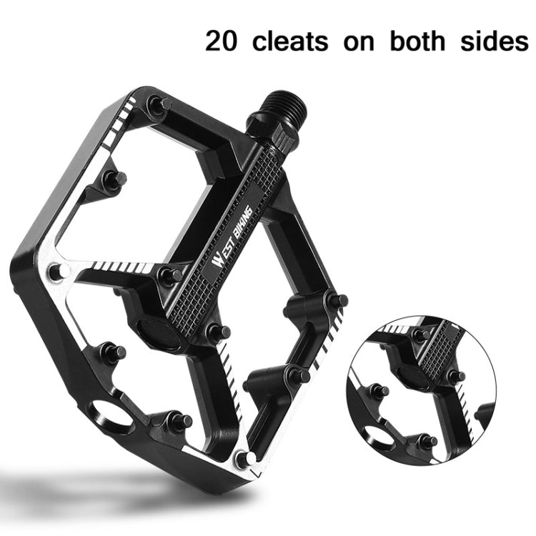 WEST BIKING Bicycle Aluminum Alloy Chromium Molybdenum Steel Axle Pedal(Black) - Outdoor & Sports by WEST BIKING | Online Shopping UK | buy2fix