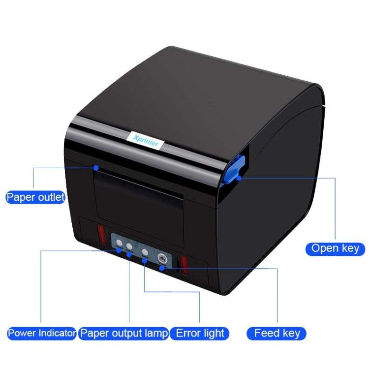 Xprinter XP-D230H 80mm Thermal Express List Printer with Sound and Light Alarm, Style:USB(UK Plug) - Printer by Xprinter | Online Shopping UK | buy2fix