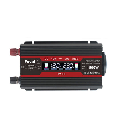 1500W LCD Smart Home Car Inverter 12V To 220V Power Converter - In Car by buy2fix | Online Shopping UK | buy2fix