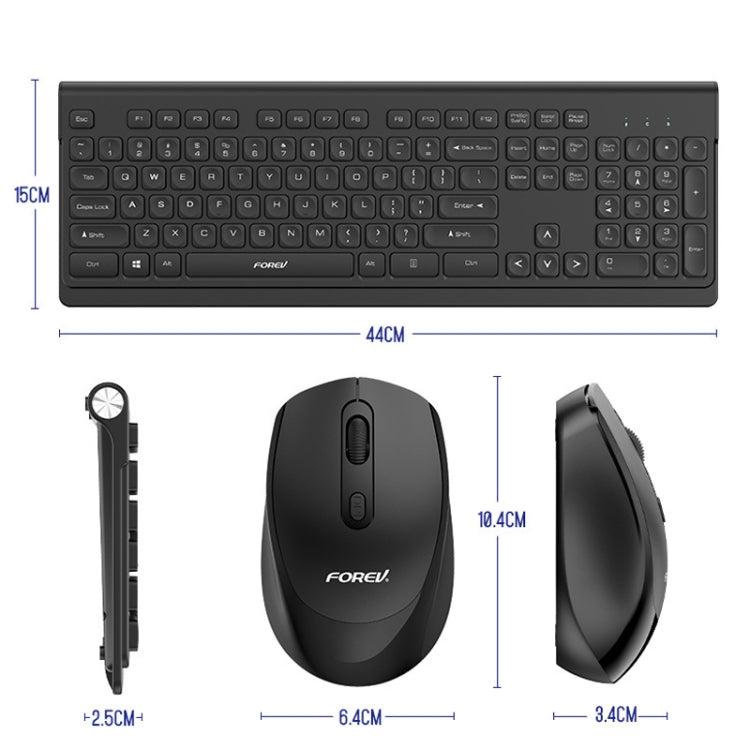 FOREV FV-W306 Wireless Keyboard and Mouse Set(Black) - Wireless Keyboard by FOREV | Online Shopping UK | buy2fix