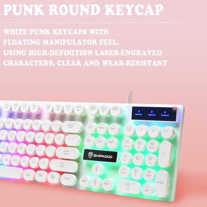 Shipadoo LD-122 4 in 1 Girly Glowing Keyboard + Mouse + Earphone + Mouse Pad Set(Pink Punk) - Wired Keyboard by Shipadoo | Online Shopping UK | buy2fix