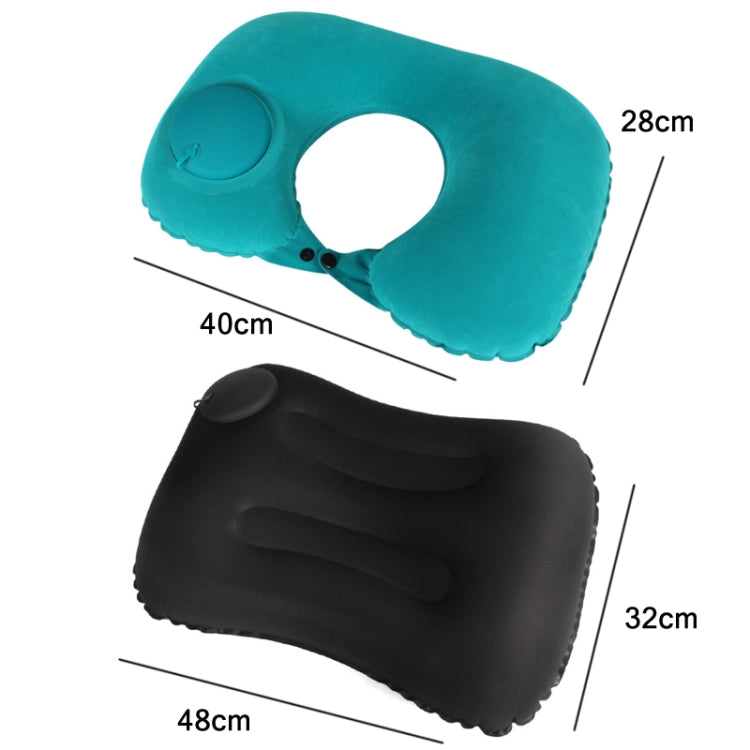 Travel Inflatable Press U-Shaped Neck Guard Pillow, Colour: Milk Silk U018-04（Blue） - Home & Garden by buy2fix | Online Shopping UK | buy2fix