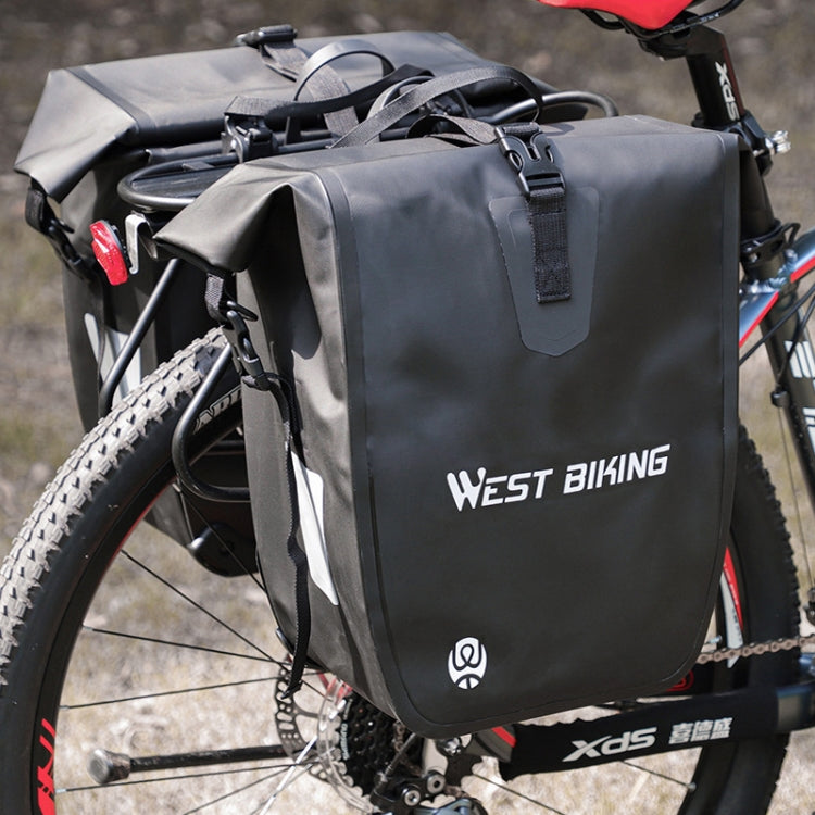 WEST BIKING 25L Mountain Bike Shelf Waterproof Reflective Camel Bag(Black) - Bicycle Bags by WEST BIKING | Online Shopping UK | buy2fix