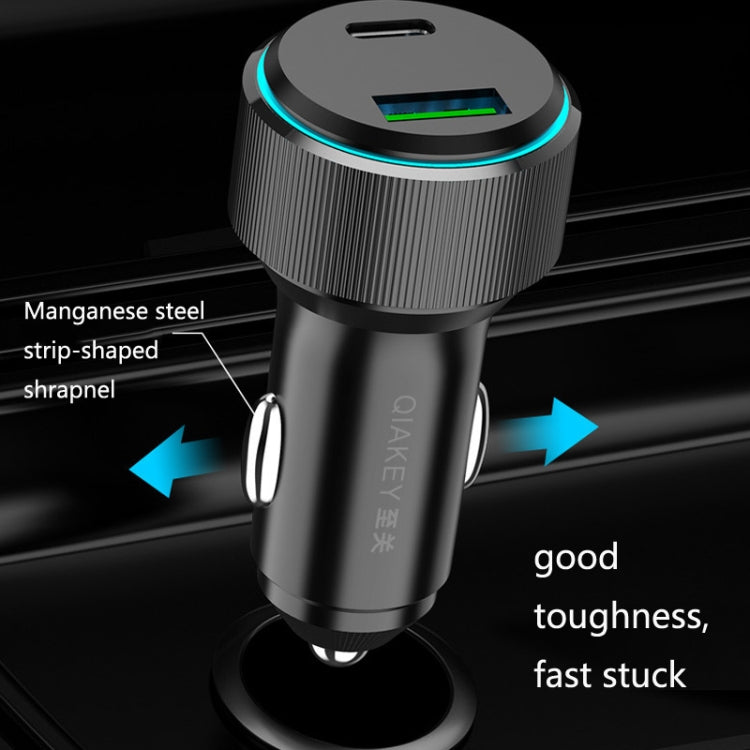 QIAKEY TM319 Dual Port Fast Charge Car Charger - In Car by QIAKEY | Online Shopping UK | buy2fix