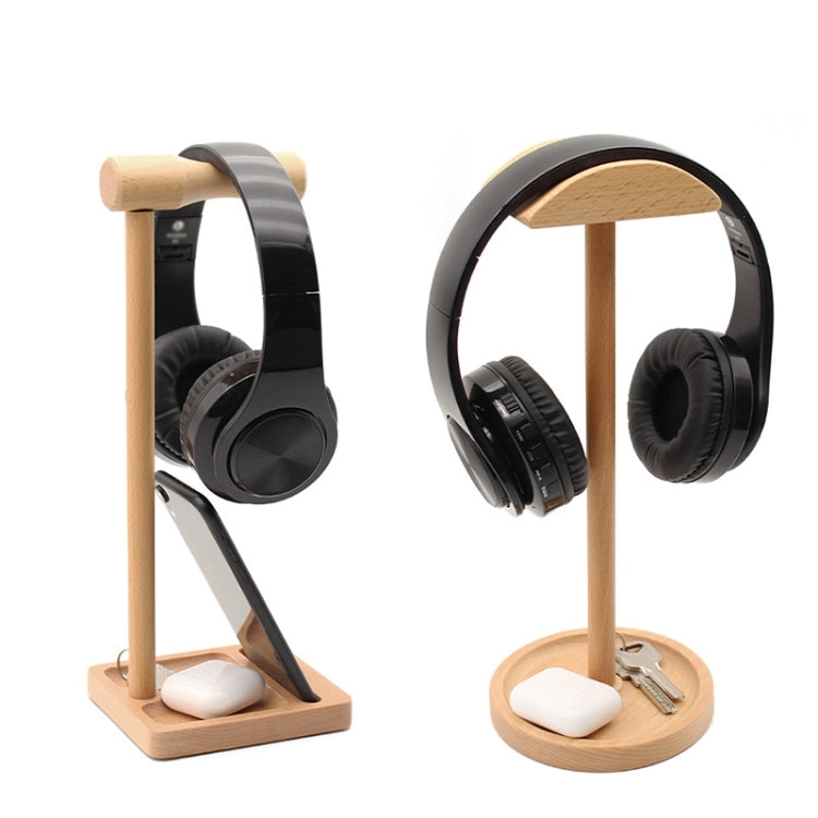 AM-EJZJ001 Desktop Solid Wood Headset Display Stand, Style: F - Apple Accessories by buy2fix | Online Shopping UK | buy2fix