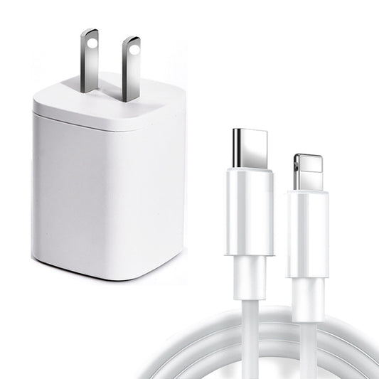 CYKE USB60 20W Mini PD Type-C Port Fast Charger With Type-C To 8 Pin Cable, US Plug(White Set) - Apple Accessories by CYKE | Online Shopping UK | buy2fix