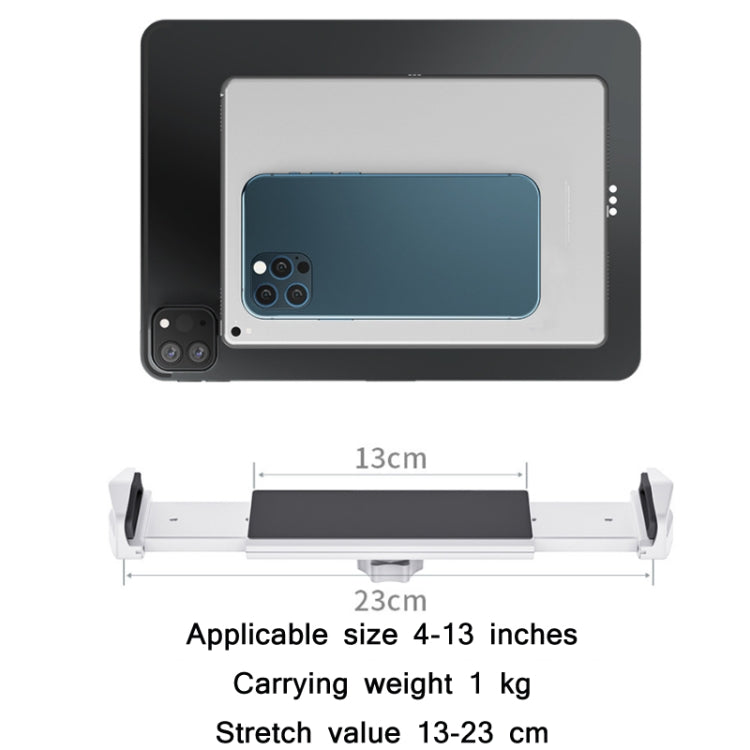 P60 Desktop Folding Mobile Phone Chuck Holder For 4-13 Inch Mobile Phone/Tablet(Silver) - Desktop Holder by buy2fix | Online Shopping UK | buy2fix