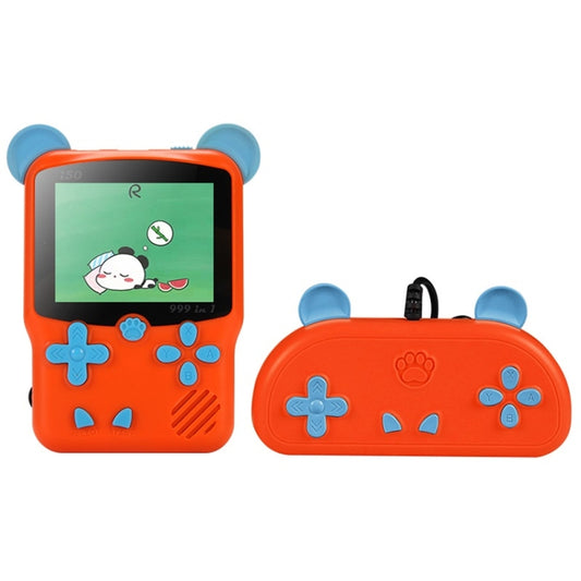 I50 999 in 1 Children Cat Ears Handheld Game Console, Style: Doubles (Orange) - Pocket Console by buy2fix | Online Shopping UK | buy2fix