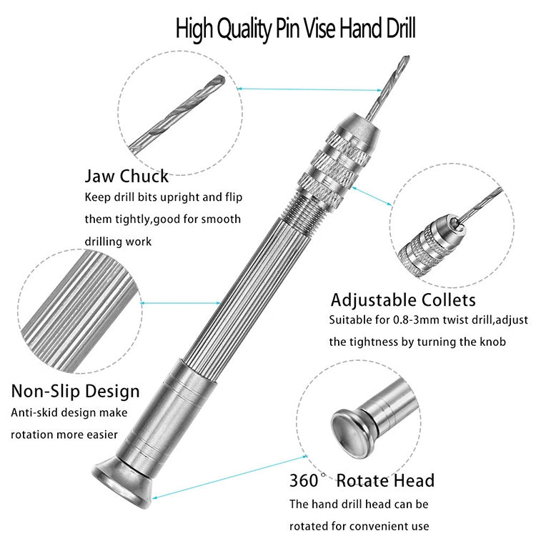 Steel Pick + Holder + 10 Drills Aluminum Slloy Hand Drill Punch - Drill & Drill Bits by buy2fix | Online Shopping UK | buy2fix