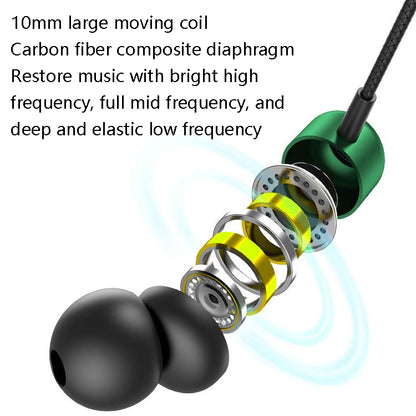 2 PCS TS6000 3.5mm Metal Elbow In-Ear Wired Control Earphone with Mic(Black) - In Ear Wired Earphone by buy2fix | Online Shopping UK | buy2fix