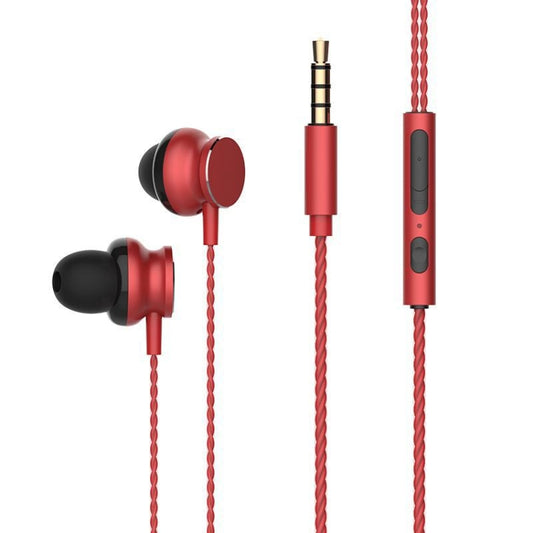 2 PCS TS118 3.5mm Metal In-Ear Wired Game Earphone(Red) - In Ear Wired Earphone by buy2fix | Online Shopping UK | buy2fix