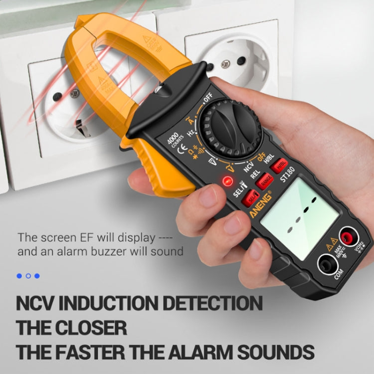 ANENG ST180 Digital Display Clamp AC & DC Intelligent Voltage Multimeter(Black) - Consumer Electronics by ANENG | Online Shopping UK | buy2fix