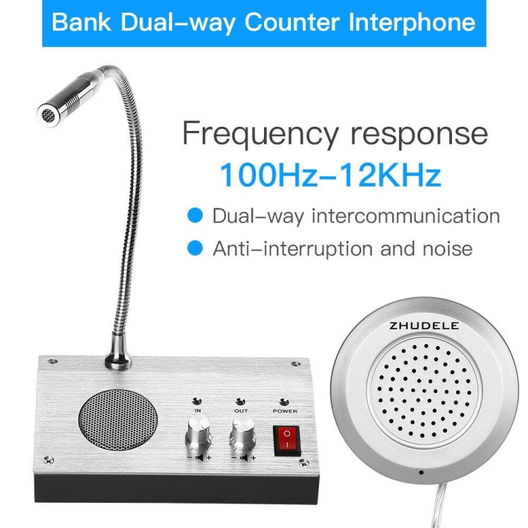 ZHUDELE ZDL-9908 Window Two-way Walkie-talkie Bank/Hospital/Station/Counter Microphone Amplifier,EU Plug - Consumer Electronics by buy2fix | Online Shopping UK | buy2fix