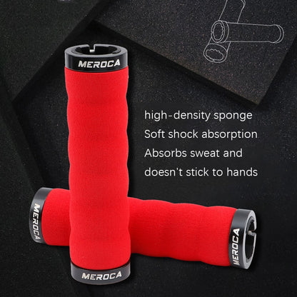 MEROCA Mountain Bike Anti-slip Shock Absorber Riding Grip Cover, Style: Bilateral Lock Sponge ME30 Black - Outdoor & Sports by MEROCA | Online Shopping UK | buy2fix
