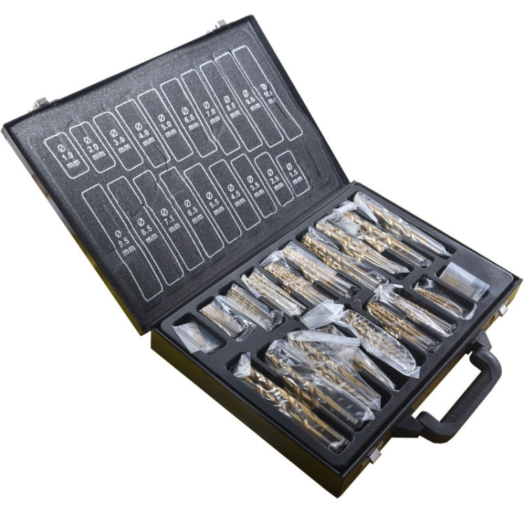 170 PCS / Set 1-10mm High-Speed Steel Metal Open Hole Straight Shank Twist Drill Bit(Black Box) - Drill & Drill Bits by buy2fix | Online Shopping UK | buy2fix