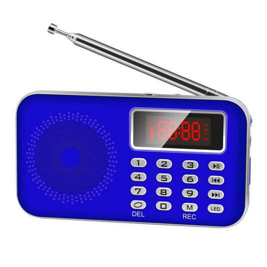 Y-619  FM/AM Mini Radio MP3 Rechargeable Music Player Support TF/SD Card with LED Display(Blue) - Consumer Electronics by buy2fix | Online Shopping UK | buy2fix