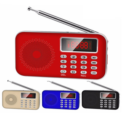 Y-619  FM/AM Mini Radio MP3 Rechargeable Music Player Support TF/SD Card with LED Display(Black) - Consumer Electronics by buy2fix | Online Shopping UK | buy2fix