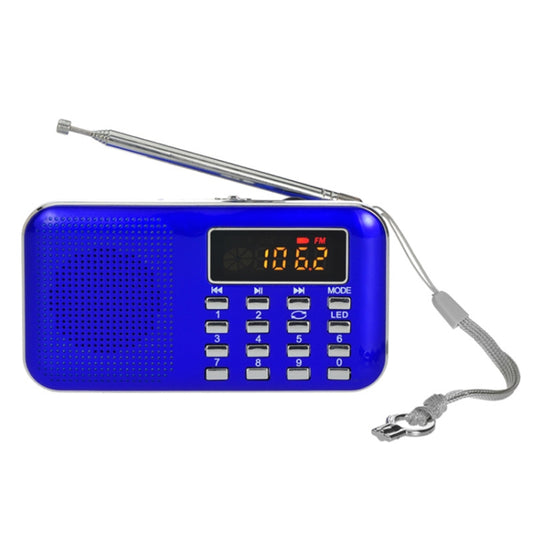 L-218AM  MP3 Radio Speaker Player Support TF Card USB with LED Flashlight Function(Blue) - Consumer Electronics by buy2fix | Online Shopping UK | buy2fix