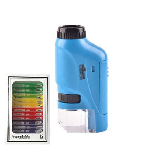 Children Handheld Portable Laboratory Equipment Microscope Toys, Colour: Lite + Specimen (Blue) - Consumer Electronics by buy2fix | Online Shopping UK | buy2fix