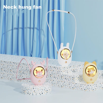 Star Pet Hanging Neck Fan USB Hand-Held Silent Luminous Fan(Yellow) - Consumer Electronics by buy2fix | Online Shopping UK | buy2fix