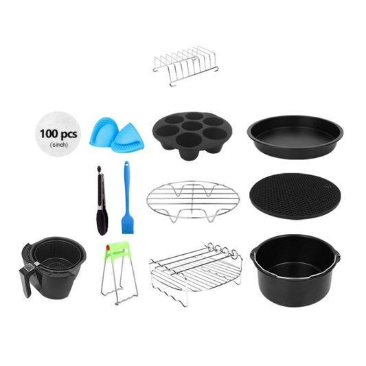 12 PCS/Set 7 Inch Air Fryer Baking Accessories Stainless Steel Set - Kitchen Machine Accessories by buy2fix | Online Shopping UK | buy2fix