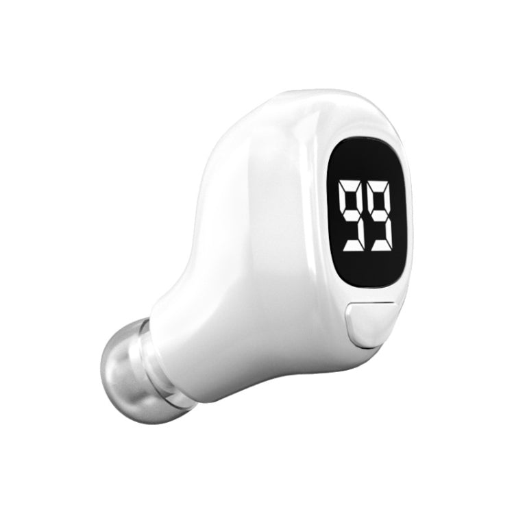 F6 Bluetooth Headset Mini Invisible Ear Business Digital Display Earphone(White) - Bluetooth Earphone by buy2fix | Online Shopping UK | buy2fix