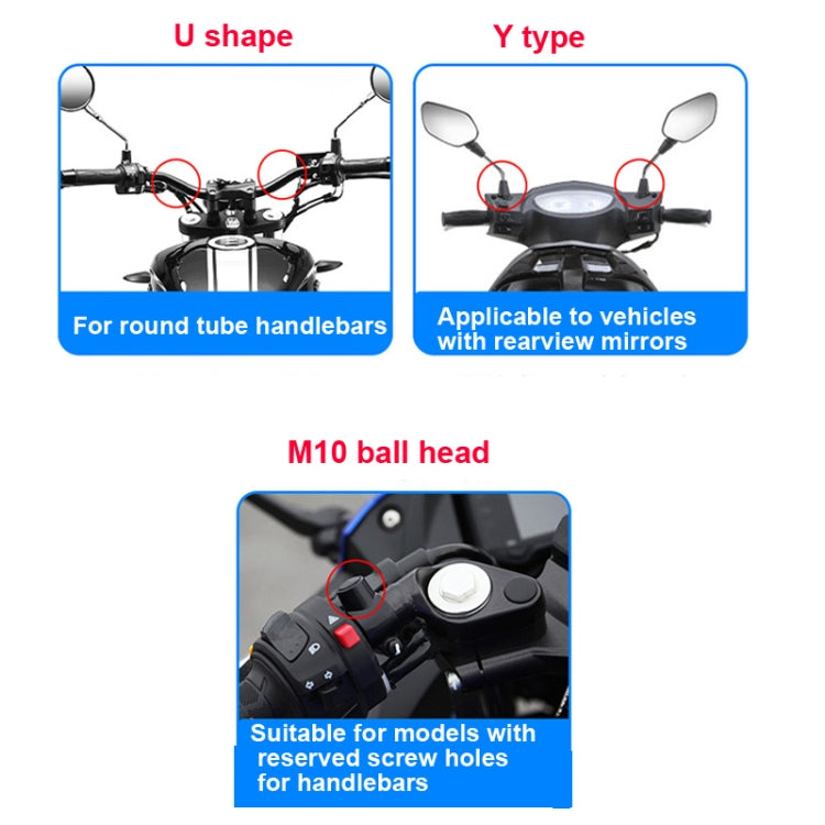 Motorcycle Bracket Crab Navigation Phone Bracket,Style： U-shaped - In Car by buy2fix | Online Shopping UK | buy2fix